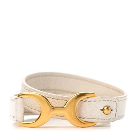 bracelet baby pavane hermes|Hermes White Epsom Leather Palladium Plated Baby Pavane .